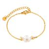 Fábrica OPK nicho estilo INS collar mujer acero inoxidable Joker alto sentido temperamento pulsera flor traje al por mayor