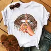 Comercio exterior wish ebay moda europea y americana labios rojos camiseta de manga corta con cuello redondo para mujer talla grande