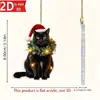 Plano 2D, colgante de cantante imitación luz de estrellas, diseño de dibujos animados navideños - Decoración colgante plana de acrílico