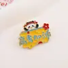 Insígnia de Estudo Estilo Chinês para Aprovação em Provas, Broche de Panda Cartoon com Mensagens Inspiradoras para Vestibular