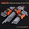 Conjunto de chave Allen Chave de fenda hexagonal interna única Chave de canto hexagonal Polegada em forma de t flor de ameixa chave interna de 6 cantos