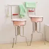 Soporte simple para lavabo, soporte de acero inoxidable para lavabo, de pie, para uso doméstico, estilo rural, tradicional, soporte de pie para lavabo
