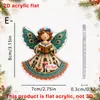 Colgante Acrílico Navideño 2D Gato de Dibujos Animados Ángel Muñeco de Nieve Adorno Decoración de Árbol de Navidad Colgante para Coche