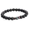 Acessórios Pulseira de Pedra Vulcânica Masculina Joias com Contas Naturais de Pedra da Lua Pulseira de Obsidiana Europeia e Americana Atacado Método Antigo