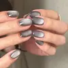 Unhas Postiças Francesas Feitas à Mão Produto Acabado Gelo Translúcido Estilo Novo Transfronteiriço Mais Vendido Desejo Puro Clareamento Toque de Luxo Laço Destacável
