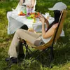 Sillón reclinable plegable para exteriores Silla luna ajustable Silla reclinable portátil para sentarse Silla para siesta con reposapiés Silla de camping