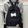 Mochila con Lazo de Lunares para Estudiantes de Secundaria y Preparatoria, Linda, Fresca, a la Moda y Sencilla, Mochila para Estudiante Mujer