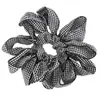 Scrunchie de Sol Florido Versátil Coreano com Bloqueio de Cor Xadrez Franzido para Coque