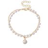 Colar de Pérolas Dupla Camada Simples Nicho Vintage Luxo Leve Feminino Trendy Corrente Clavícula Versátil Tira de Pescoço Joia de Pescoço