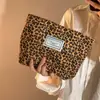 Bolsa con estampado de leopardo para cosméticos bolsa de almacenamiento para maquillaje bolsa de mano bolsa de mano rayada clutch portátil bolso de mano bolso tote pequeño monedero