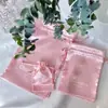 Bolsa de Seda Personalizada Bolsa de Almacenamiento de Satén de Alta Gama Bolsa de Seda para Joyería Bolsa de Almacenamiento de Seda Rosa