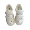 Zapatillas blancas de velcro estilo coreano para niñas, modelo primavera/otoño 2026, zapatillas transpirables de suela gruesa, súper estilosas para niños mayores