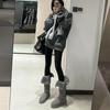 Botas Largas Forradas de Polar con Hebilla de Cinturón Decorada de Moda Versátil 2025 Otoño e Invierno Nuevas de Nicho Cómodas Casuales Botas de Nieve