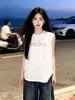 Estilo Streetwear Americano Estampa de Coelho Doce Regata Esportiva sem Mangas Camiseta 100% Algodão para Mulheres Verão Estilo Preguiçoso Top para Casal
