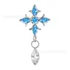 F136 Aleación de Titanio Cruz de Espina con Circonita Marquesa Joyería para Piercing Stud de Hueso de la Oreja Joyería para Piercing Cabeza