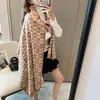 Bufanda de cachemira nueva de otoño e invierno 2024 con combinación de colores en letra H para mujer, bufanda tipo chal gruesa y cálida de doble cara