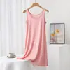 Vestido de Alça Modal de Verão Feminino Plus Size Saia Base Interna Camisola Fina Saia Vault Saia Longa Saia Evasê