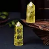 Prisma Hexagonal de Punta Única de Cristal Amarillo, Prisma Hexagonal Pulido en Bruto de Cristal Amarillo, Adorno de Columna de Cristal Amarillo, Directo del Fabricante