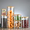 Frasco hermético de vidrio de borosilicato - Recipiente de almacenamiento de alimentos para cocina para granos y té