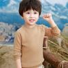 Suéter de lana para niños con hebilla de hombro oblicuo, suéter para niños y niñas, hebilla gruesa, suéter de lana pura para bebé, camisa base cálida para bebé