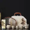 Conjunto de Chá Kung Fu Cerâmico Apsaras Voadoras de Dunhuang, Bandeja de Chá Portátil para Viagem Caixa de Presente, Evento Corporativo e Lembrança Empresarial