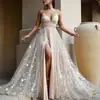 Vestido Longo Brilhante com Fenda na Cintura e Suspensórios Amazon Style 2025 Estilo Vestido Feminino