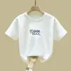 2070# Camiseta de Algodón de Manga Corta para Niños Nuevo Estilo 2025 Casual de Verano para Niños Top de Manga Media para Niños y Niñas Camiseta