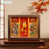 Obra de Arte em Papel: Escultura de Papel Estilo Chinês da Fortuna, Riqueza e Deus da Riqueza com Dança do Leão Arte Pop-Up 3D, Decoração de Casa de Luxo para Festivais e Celebrações