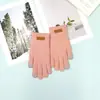 Guantes de punto gruesos con forro polar para otoño e invierno, de cinco dedos, lindos para estudiantes, simples, a prueba de frío, para ciclismo, pantalla táctil, cálidos, protectores