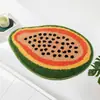 Alfombra de piso tufted con divertido estampado de frutas, alfombra absorbente semicircular para baño, alfombrilla antideslizante para entrada de baño, alfombrilla absorbente de flocado