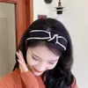 Faixa de Cabelo Larga de Tecido Versátil Feita à Mão Dongdaemun Coreano Famosa na Internet Pérolas Contas Pequenas Fofa Antiderrapante Acessório de Cabelo