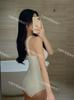 3 colores] Versión coreana de traje de baño ins mujer adelgazante traje de baño de aguas termales para mujer pequeño fresco encaje borde de madera traje de baño de deseo puro