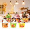 Dz041-H Exportación Acción de Gracias Pavo Estéreo Calabaza Festivo Taza de Helado Postre Caja de Bebida Fría Tapa Cuchara