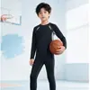 Jersey de baloncesto Youyou para niños, capa base, traje de entrenamiento ajustado, secado rápido, para niños, adecuado para saltar la cuerda, correr y actividades de fitness, conjunto deportivo