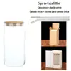 Copo Mason da Amazon, Copo de Coca-Cola, Copo em Formato de Lata, Copo com Canudo para Suco de Limão, Garrafa de Vidro Borossilicato Alto, Suporta Personalização