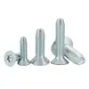 Tornillo de Cabeza Avellanada Phillips de Zinc Azul y Blanco Chapado en Hierro con Rosca Triangular, Tornillo de Cabeza Plana Phillips con Rosca Triangular M2.5M3M4M5M6