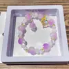 Pulseira de Cristal Recomendada no Xiaohongshu Pulseira de Contas de Vidro de Nicho de Alta Qualidade Atacado Transparente como Gelo Melhores Amigos Estudantes Presentes