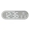 Reloj de Estilo Geométrico Simple, Reloj Decorativo para Sala de Estar y Comedor, Reloj Electrónico LED Multifuncional, Reloj de Dormitorio Gh9009