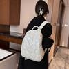 K-Style 2024 Bolsa de Penas Nova Moda Outono e Inverno Bolsa Feminina Bolsa Escolar Casual Mochila Feminina de Algodão Espacial