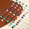 Pulseira de Trevo de Cinco Folhas Dopamina Dupla Face Versão Alta Transfronteiriça Luxo Leve Simples Senso Avançado 18k Não Desbota Cor Joga