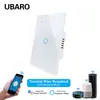 Transfronterizo 118 regulaciones de EE. UU. interruptor inteligente WIFI panel de vidrio templado voz Alexa APP interruptor de fase única cero