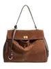 Bolso Kelly de Velour Esmerilado para Mujer Bolso Tote Retro con Cierre y Asa Gran Capacidad Bolso Grande para Axila Bolso de Hombro Único Cruzado