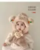 Gorro y Bufanda para Bebé Todo en Uno de Terciopelo de Invierno Espeso de Felpa para Niños y Niñas, Cortavientos y Lindo Protector de Orejas para Salir