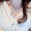Collar Cuadrado de Diamantes de Plata de Ley S925 Lleno de Diamantes, Ocho Corazones y Ocho Flechas, Marca de Alta Gama de Moda, Versátil, Moderno y Elegante, Cadena de Clavícula de Celebridad de Internet