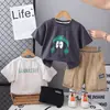 2025 Nuevos Trajes de Verano para Niños Mayores, Verano para Niños de Manga Corta Deportivos y de Ocio de Dos Piezas al por Mayor