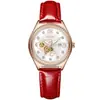 Reloj para Mujer Gaidu, Elegante Esfera en Forma de Corazón, Reloj de Regalo, Reloj de Cuarzo, Resistente al Agua, Diseño Hueco, Correa de Cuero Genuino para Mujer