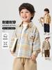 Camisa Estilo Acadêmico para Meninos, Estilo Europeu, Roupa de Outono para Crianças Pequenas, Body para Bebê, Roupa Infantil para Primavera e Outono, Camisa Xadrez Infantil para Meninos
