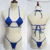 Ropa Interior Sexy Transfronteriza Mini Traje de Baño Traje de Baño Mujeres Sexy Perspectiva ebay Conjunto de Bikini de Tres Puntos 488