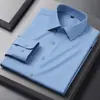 Lã+Modal Outono Camisa de Manga Longa de Lã de Alta Qualidade para Homens, Casual de Negócios, Antirrugas, Camisa que Não Precisa Passar