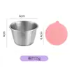 Molheira de aço inoxidável 304 transfronteiriça com tampa de silicone à prova de vazamentos, adequada para culinária ocidental, pimenta do reino, molho de tomate e temperos
